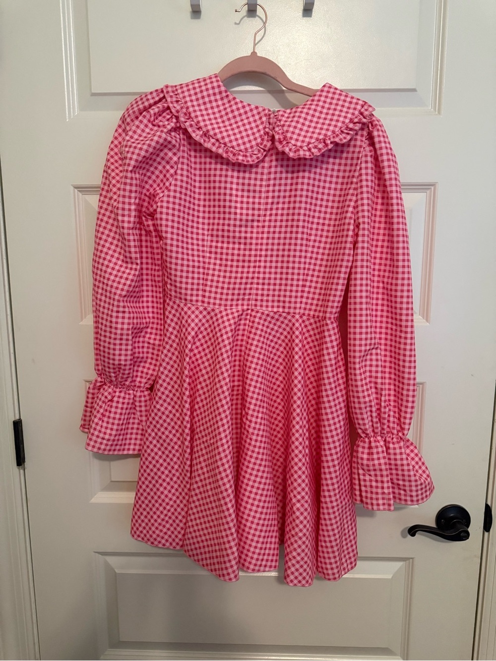 Pink Gingham Ruffle-Trim Mini Dress - Picture 2 of 3